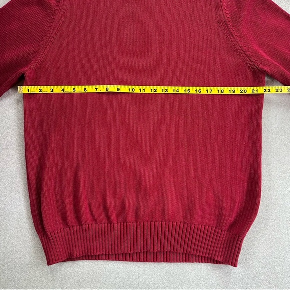 Lands’ End Men’s Cotton Drifter Sweater. Large. Red. - Picture 6 of 8